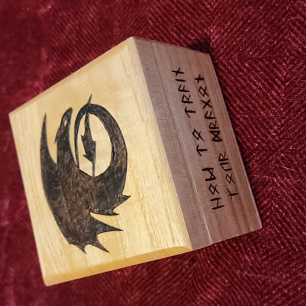 HTTYD pyrography wooden box